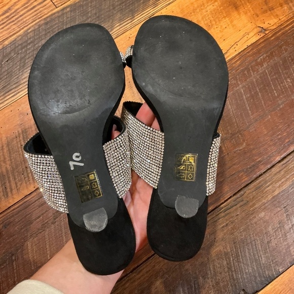 Jeffrey Campbell Elina Slide Sandal Black Silver Size 7 - Picture 7 of 8